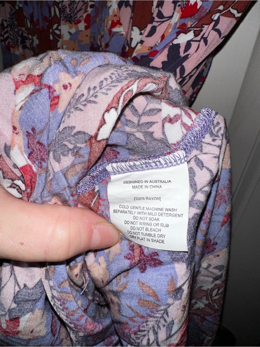 Abel the Label Anthropologie Charlotte Floral Purple Lavender Maxi Dress size M - Picture 8 of 8